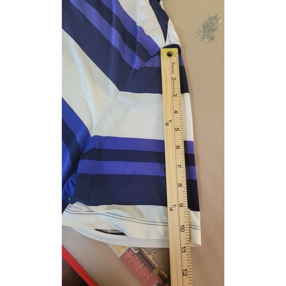 RLX Ralph Lauren Golf Polo Men’s M White Blue Stripe Stretch Moisture-Wick EUC - Picture 9 of 9